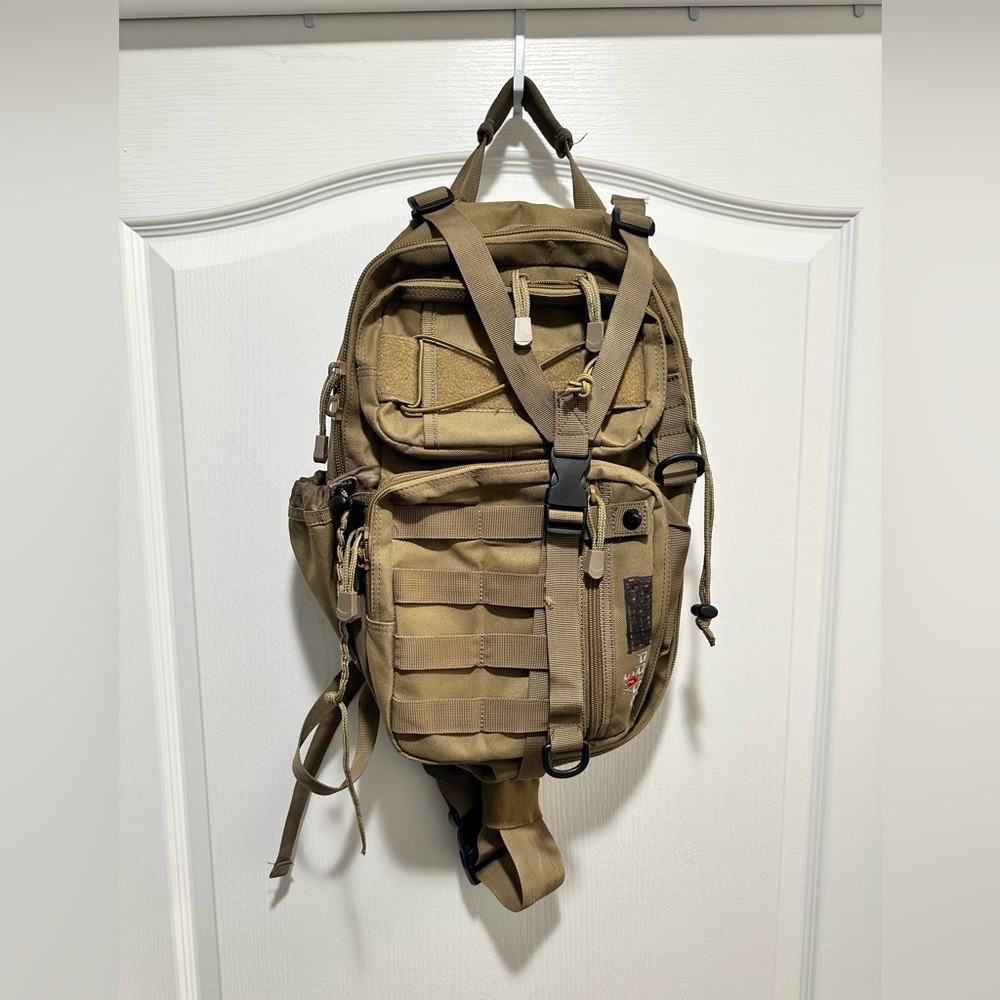 Pride Six Tactical Tan Lite Force Tactical Sling Backpack